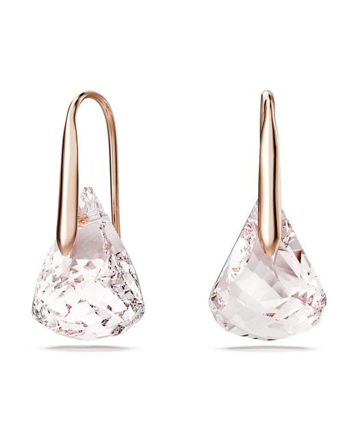 Swarovski Pink Lunar Drop Earrings, 18K Rose Finish