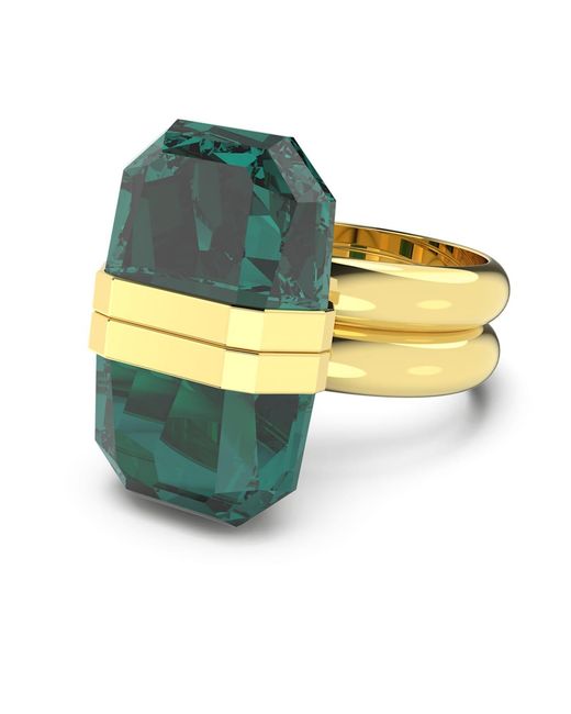 Swarovski Green Lucent Ring, Magnetic Closure, -Tone Plated
