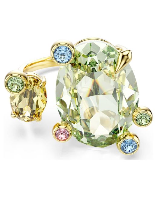 Swarovski Metallic Gema offener ring, verschiedene schliffe, mehrfarbig, goldlegierungsschicht