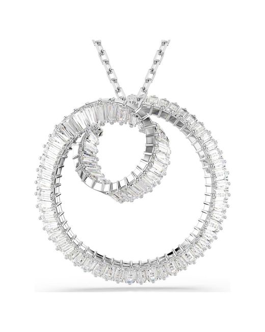 Swarovski Metallic Matrix Pendant, Baguette Cut, Rhodium Plated