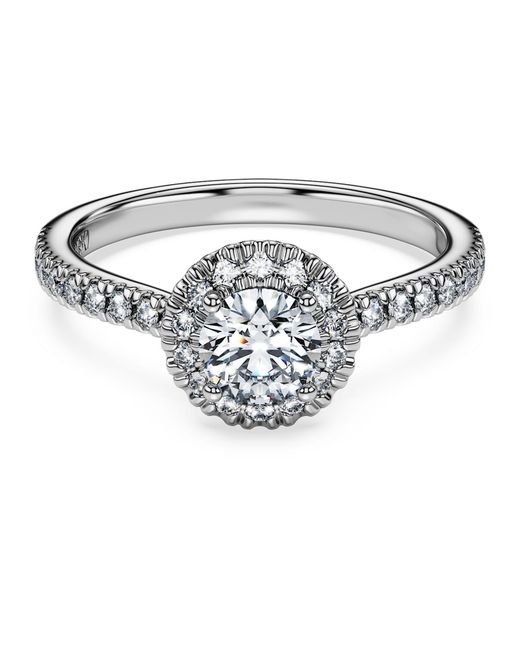 Swarovski Metallic Eternity Halo Solitaire Ring, Lab-Grown Diamonds 0.8 Ct Tw, Round Shape, 14K