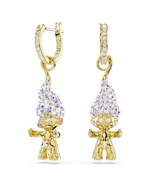 Swarovski Metallic Good Luck Trolls Drop Earrings