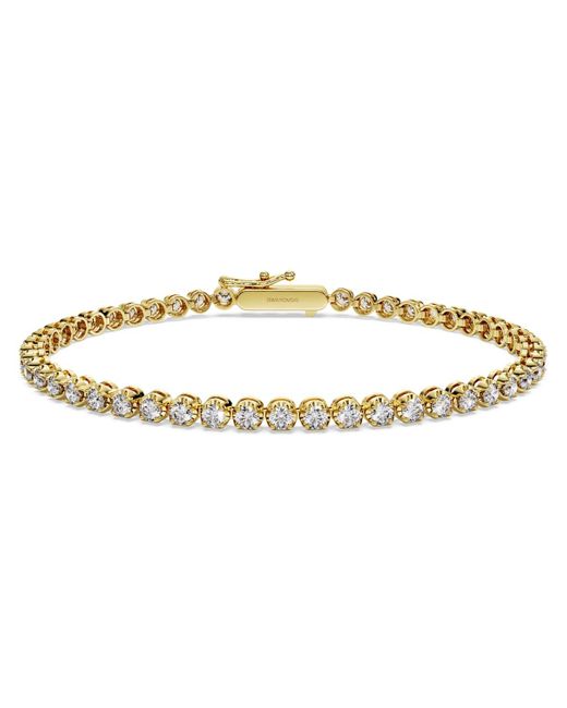 Swarovski Metallic Eternity Tennis Bracelet, Lab-Grown Diamonds 2.5 Ct Tw, Round Shape, 14K