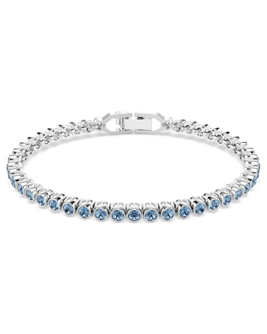 Bracciale tennis imber emily, taglio round, nero, placcato rodio di Swarovski in Metallic