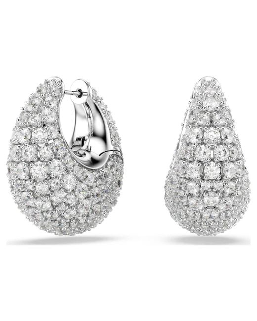 Swarovski Metallic Sublima Earrings, Large, Rhodium Plated