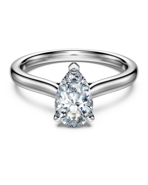 Swarovski Metallic Eternity Solitaire Ring, Lab-Grown Diamonds 1 Ct Tw, Pear Shape, 14K
