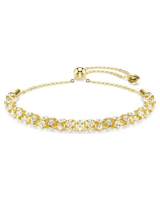 Swarovski Metallic Dextera Bracelet, Round Cut, 18K Finish
