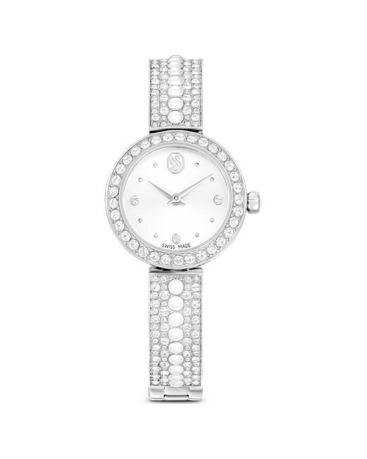 Swarovski Metallic Matrix Pearl Bangle Watch