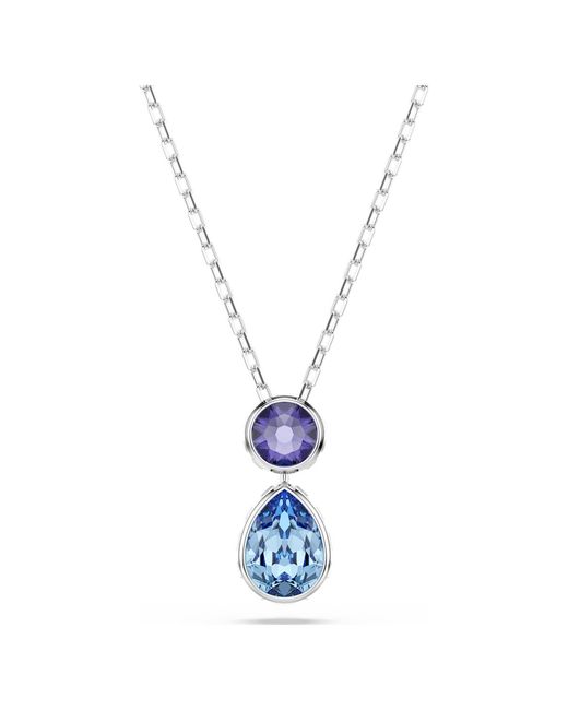 Swarovski Metallic Chroma Pendant, Mixed Cuts, Rhodium Plated