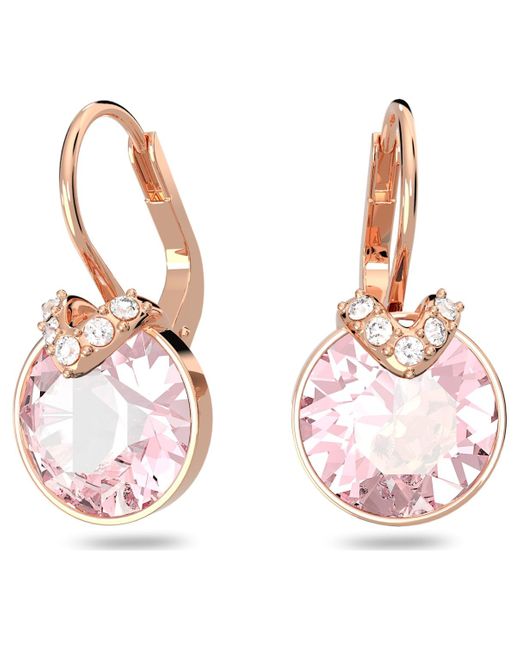 Swarovski Pink Bella V Drop Pierced Earrings