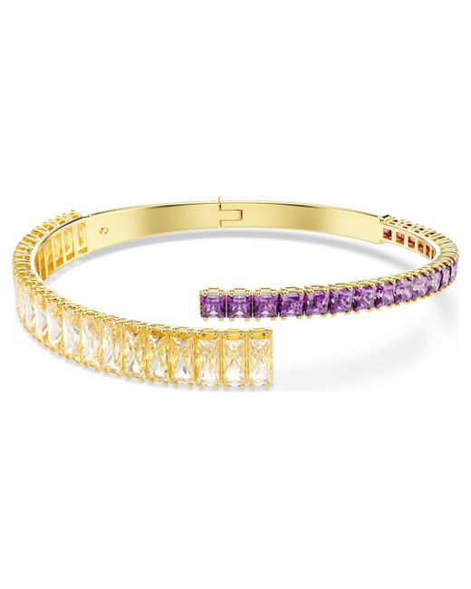Bracelet-jonc matrix, tailles variées, multicolore, placage de ton or Swarovski en coloris Metallic