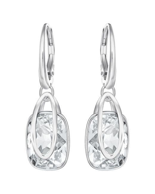 Swarovski Multicolor Holding Drop Earrings, Rhodium Plated