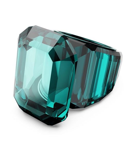 Swarovski Green Lucent Cocktail Ring, Octagon Cut