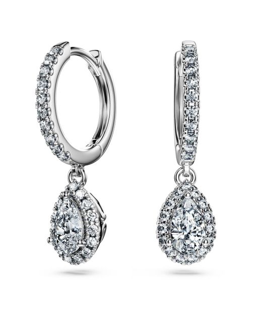 Swarovski Metallic Eternity Drop Earrings, Lab-Grown Diamonds 1.25 Ct Tw, Pear Shape, 14K
