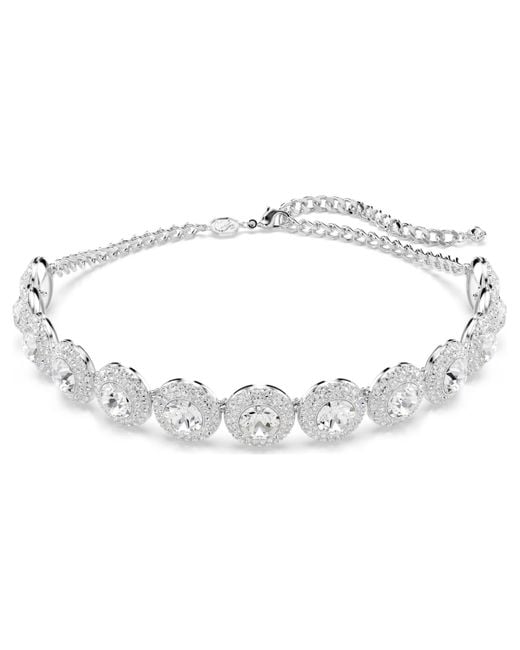 Swarovski Metallic Una Angelic Rhodium Plated Choker Necklace