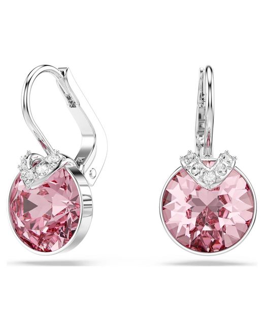 Swarovski Pink Bella V Drop Pierced Earrings
