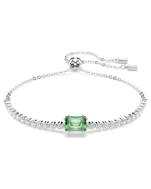 Swarovski Metallic Matrix Tennis Bracelet, Mixed Cuts, Rhodium Plated