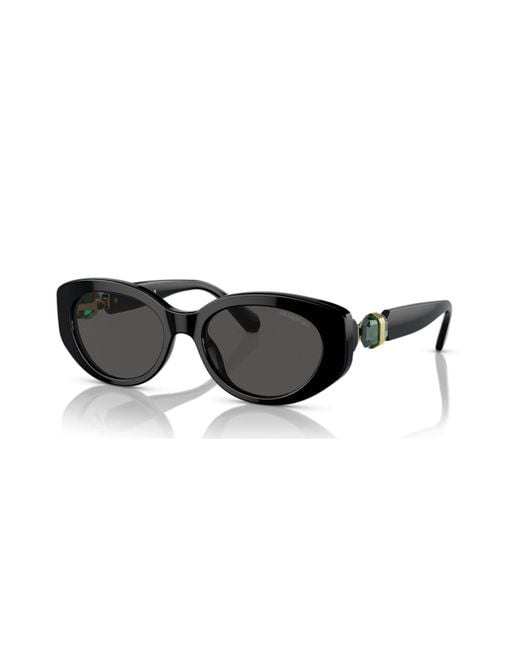 Swarovski Black Sunglasses, Cat-Eye Shape, Sk6002