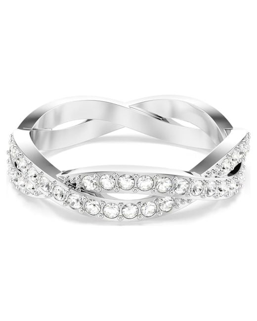 Swarovski Metallic Infinity Ring, Round Cut, Rhodium Plated