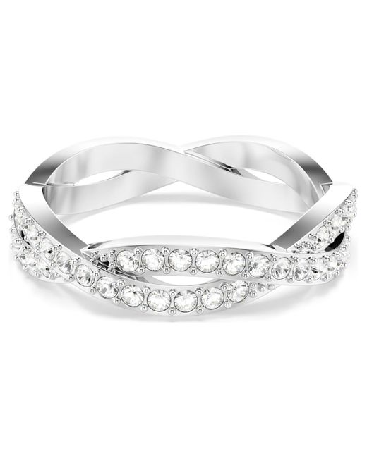 Swarovski Metallic Infinity Ring, Round Cut, Rhodium Plated