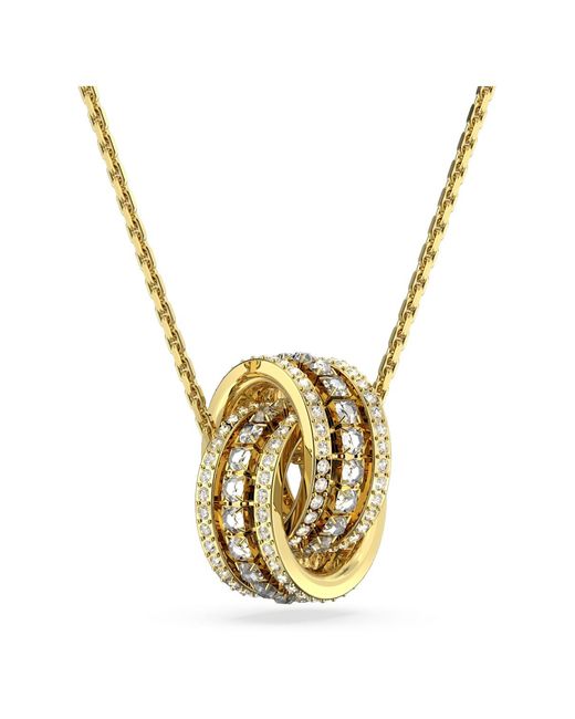 Swarovski Metallic Hyperbola Pendant, Intertwined Circles, 18K Finish