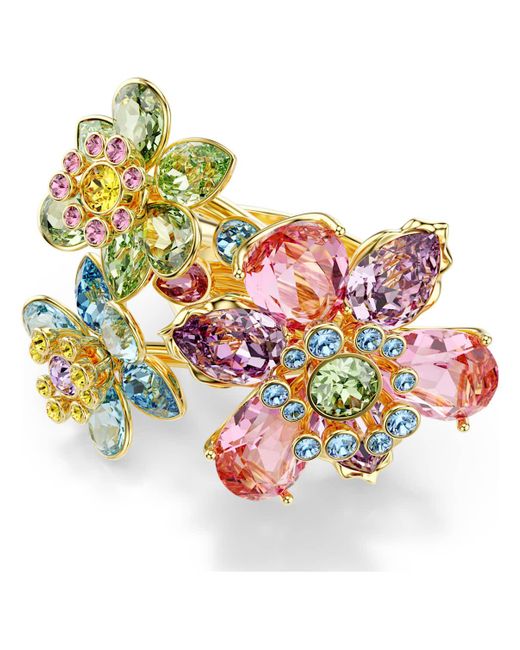 Anello idyllia, taglio misto, fiore di Swarovski in Multicolor