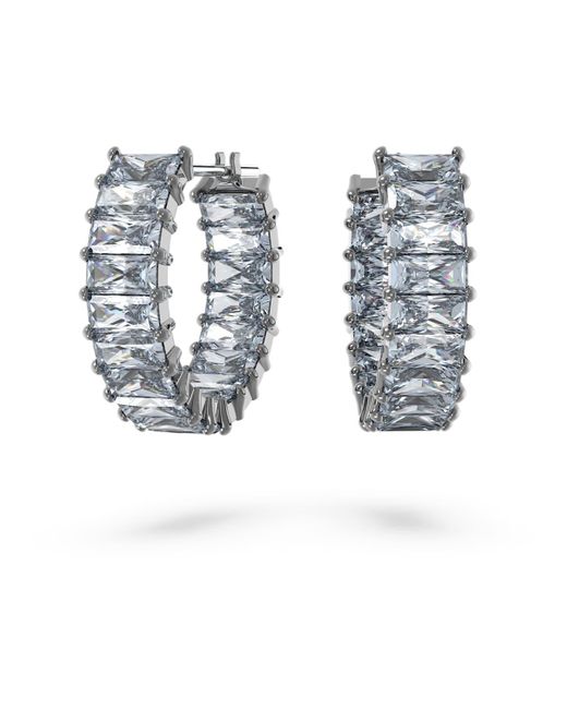 Swarovski Blue Matrix Hoop Earrings
