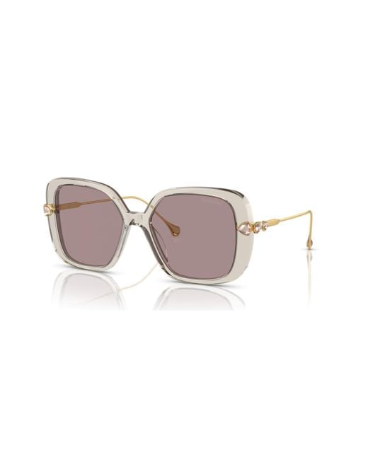 Swarovski Pink Sunglasses, Oversized, Square Shape, Sk6011