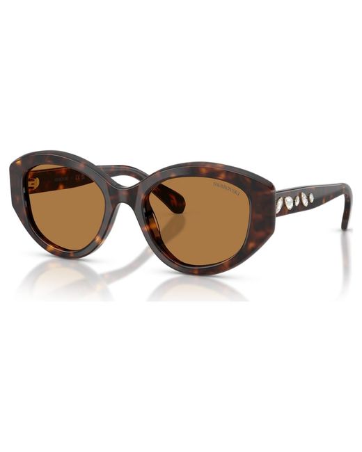 Swarovski Brown Sunglasses, Cat-Eye Shape, Sk6005
