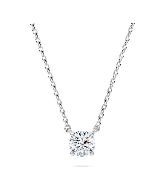 Swarovski Metallic Eternity Pendant, Lab-Grown Diamonds 0.5 Ct Tw, Round Shape, Sterling