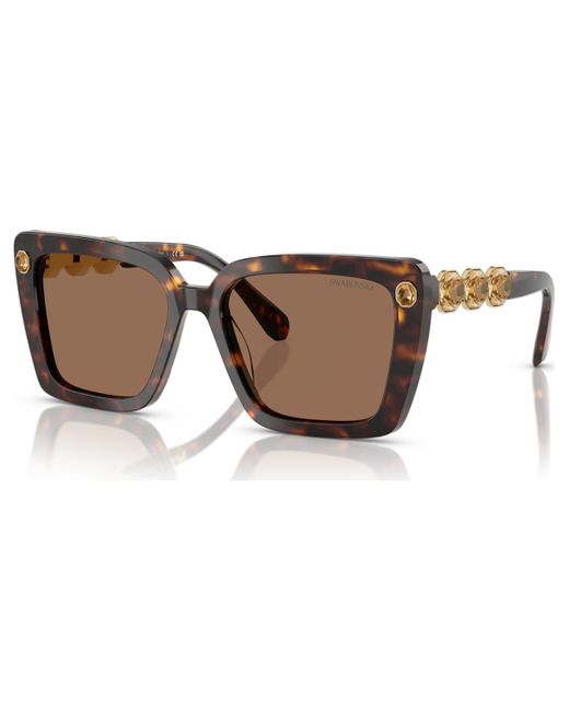 Swarovski Brown Sunglasses, Square Shape, Sk6032