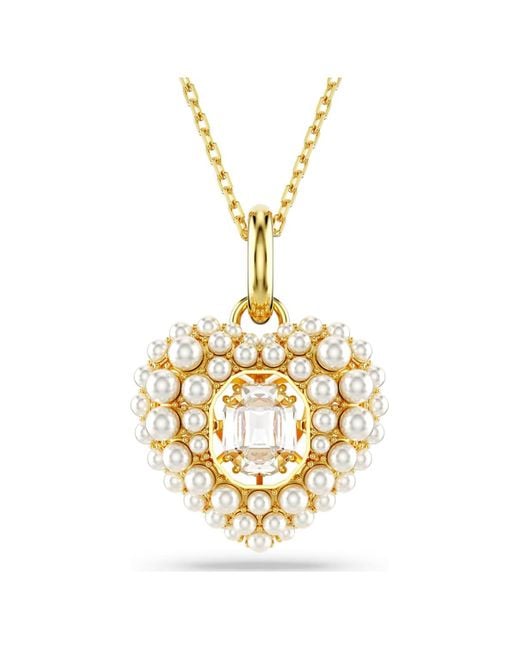 Pendente hyperbola, cuore di Swarovski in Metallic