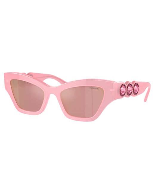 Gafas de sol, forma de ojo de gato Swarovski de color Pink