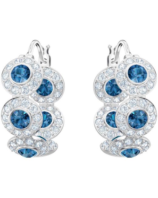 Swarovski Blue Angelic Hoop Pierced Earrings