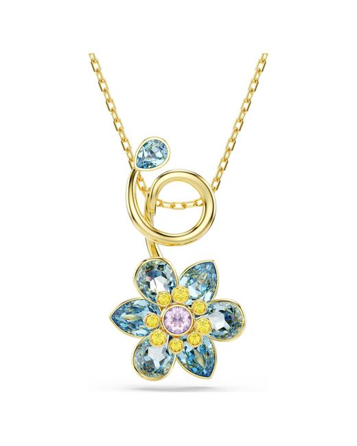 Swarovski Metallic Idyllia Crystal Flower Pendant Necklace