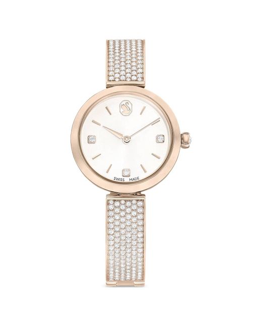Reloj illumina, fabricado en suiza, brazalete de metal Swarovski de color Metallic