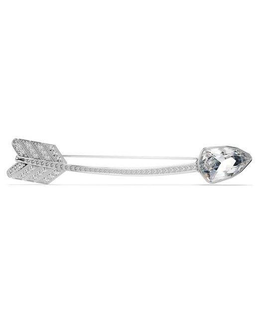 Swarovski Metallic Idyllia Brooch, Mixed Cuts, Arrow, Rhodium Plated