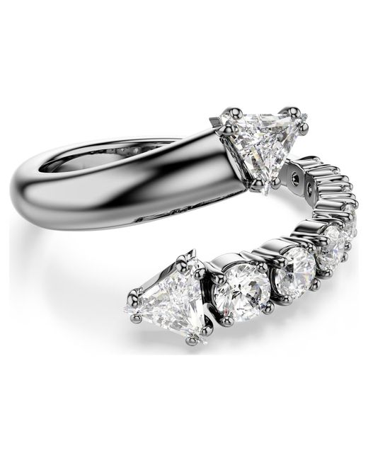 Swarovski Metallic Sublima Ruthenium Plated Open Ring, Size 50