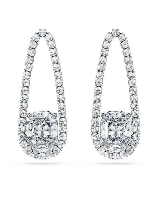 Swarovski Metallic Octagon Tennis Earrings, Lab-Grown Diamonds 7.95 Ct Tw, Mixed Shapes, 18K