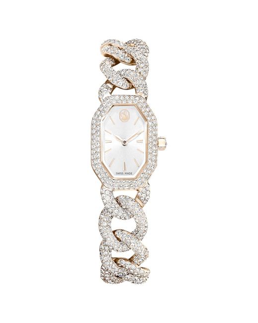 Orologio dextera chain, fabbricato in svizzera, bracciale in cristallo di Swarovski in Metallic