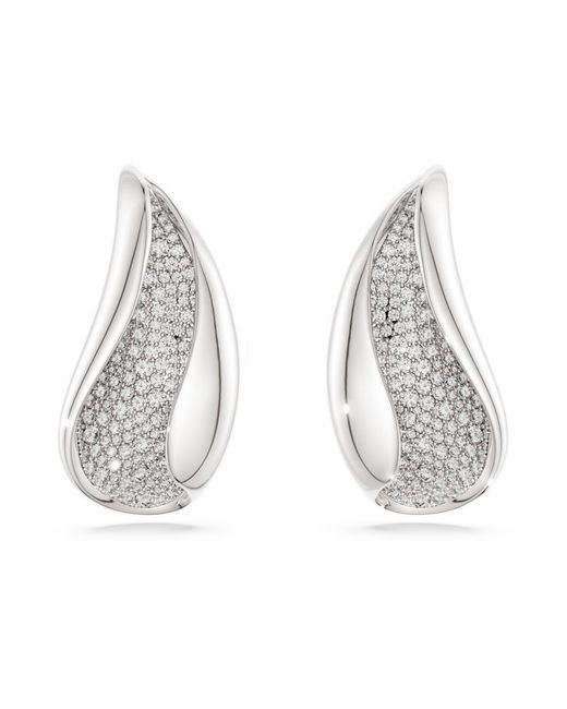 Swarovski White Classica Clip Earrings