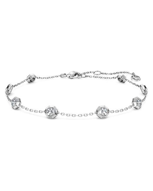 Swarovski Metallic Octagon Bracelet, Lab-Grown Diamonds 0.8 Ct Tw, Round Shape, Sterling