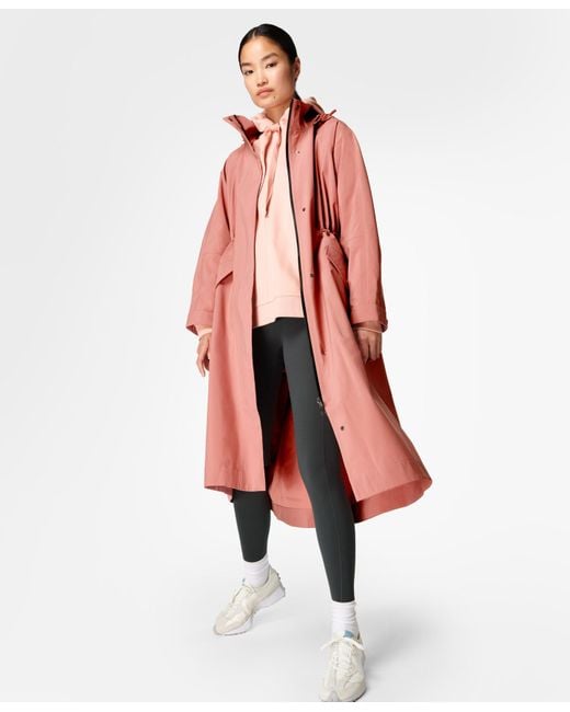 Sweaty Betty Motion Longline Parka in Cinder Pink (Pink) Lyst
