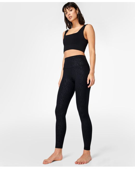 High-waisted Embossed Workout Leggings 