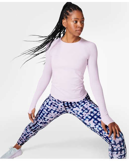 Sweaty Betty Athlete Seamless Workout Long Sleeve Top in White - Lyst