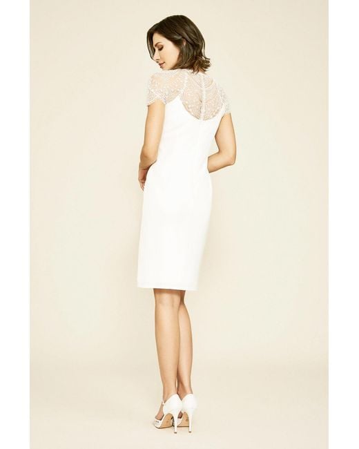 tadashi shoji white lace dress