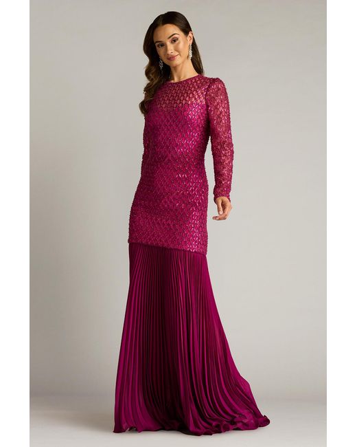 Tadashi Shoji Halim Sequin Embroidered Illusion Gown