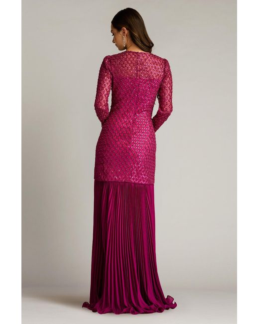 Tadashi Shoji Halim Sequin Embroidered Illusion Gown