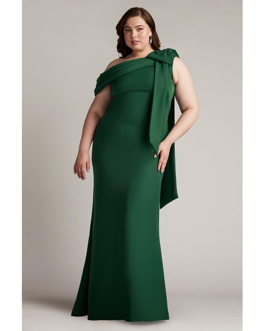 Tadashi Shoji Women's Green Cassia Bow-Shoulder Crepe Gown -  www.rajagirimanappuram.com