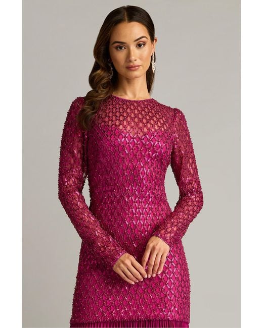 Tadashi Shoji Halim Sequin Embroidered Illusion Gown